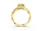 Yellow gold Fancy Yellow Princess  Cut Diamond Twisted Band Engagement Ring with Prong Setting_6