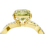 Yellow gold Fancy Yellow Princess  Cut Diamond Twisted Band with Pavé Setting and Four-Prong Setting_4