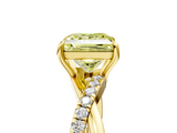 Yellow gold Fancy Yellow Princess  Cut Diamond Twisted Band with Pavé Setting and Four-Prong Setting_5