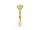 Yellow gold Fancy Yellow Princess  Cut Diamond Vine Band with Four-Prong Setting_2