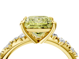Yellow gold Fancy Yellow Princess  Cut Diamond Vine Band with Four-Prong Setting_4