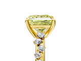 Yellow gold Fancy Yellow Princess  Cut Diamond Vine Band with Four-Prong Setting_5