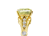 Yellow gold Fancy Yellow Princess  Cut Diamond with Milgrain Marquise and Bezel Accents on a Solitaire Band with Prong Setting_5