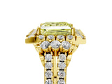 Yellow gold Fancy Yellow Princess  Cut Double Halo Diamond Engagement Ring with Pave Band and Four-Prong Setting_46