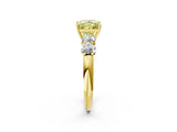 Yellow gold Fancy Yellow Princess  Cut Five-Stone Prong Set Diamond Ring with Classic Band_36