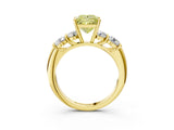 Yellow gold Fancy Yellow Princess  Cut Five-Stone Prong Set Diamond Ring with Classic Band_37
