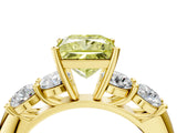 Yellow gold Fancy Yellow Princess  Cut Five-Stone Prong Set Diamond Ring with Classic Band_38