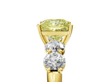 Yellow gold Fancy Yellow Princess  Cut Five-Stone Prong Set Diamond Ring with Classic Band_39