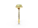 Yellow gold Fancy Yellow Princess  Cut Halo Diamond Engagement Ring with Pave Band and Four-Prong Setting_2