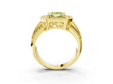 Yellow gold Fancy Yellow Princess Cut Halo Diamond Engagement Ring with Pave Split Shank and Four-Prong Setting_3