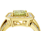 Yellow gold Fancy Yellow Princess Cut Halo Diamond Engagement Ring with Pave Split Shank and Four-Prong Setting_4