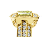 Yellow gold Fancy Yellow Princess Cut Halo Diamond Engagement Ring with Pave Split Shank and Four-Prong Setting_5