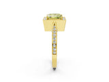 Yellow gold Fancy Yellow Princess Cut Halo Diamond Engagement Ring with Split Shank Band and Four-Prong Setting_2