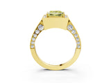 Yellow gold Fancy Yellow Princess Cut Halo Diamond Engagement Ring with Split Shank Band and Four-Prong Setting_3