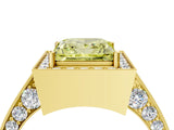 Yellow gold Fancy Yellow Princess Cut Halo Diamond Engagement Ring with Split Shank Band and Four-Prong Setting_4