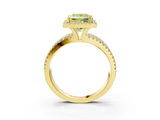 Yellow gold Fancy Yellow Princess  Cut Halo Diamond Engagement Ring with Split Shank and Four-Prong Setting_3