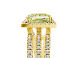 Yellow gold Fancy Yellow Princess  Cut Halo Diamond Engagement Ring with Split Shank and Four-Prong Setting_5