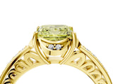Yellow gold Fancy Yellow Princess  Cut Halo Diamond Ring with Channel Set Band and Four-Prong Setting_34
