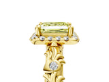 Yellow gold Fancy Yellow Princess Cut Halo Diamond Solitaire with Filigree Band and Four-Prong Setting_17