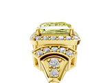 Yellow gold Fancy Yellow Princess Cut Halo Diamond Split Shank Engagement Ring with Four-Prong Setting_5
