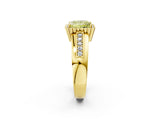 Yellow gold Fancy Yellow Princess  Cut Halo Pave Band Four-Prong Ring_36