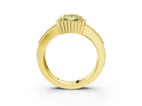 Yellow gold Fancy Yellow Princess  Cut Halo Pave Band Four-Prong Ring_37