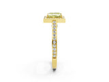 Yellow gold Fancy Yellow Princess  Cut Halo Pave Split Shank Prong Setting Ring_39