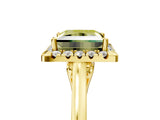 Yellow gold Fancy Yellow Princess Cut Halo Round Diamond Solitaire Ring with Pavé Band and Four-Prong Setting_17