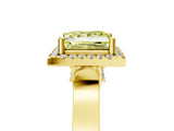 Yellow gold Fancy Yellow Princess Cut Halo Round Diamond Twist Band with Four-Prong Setting_5