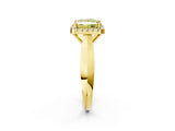 Yellow gold Fancy Yellow Princess  Cut Halo Solitaire Engagement Ring with Square Band and Four-Prong Setting_79