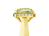Yellow gold Fancy Yellow Princess  Cut Halo Solitaire Engagement Ring with Square Band and Four-Prong Setting_82