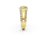 Yellow gold Fancy Yellow Princess  Cut Halo Split Shank Diamond Ring with Four-Prong Setting_2