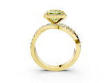 Yellow gold Fancy Yellow Princess  Cut Halo Split Shank Prong Setting Ring_3