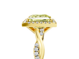 Yellow gold Fancy Yellow Princess  Cut Halo Twisted Band Four-Prong Ring_5