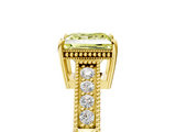 Yellow gold Fancy Yellow Princess  Cut Milgrain Channel Set Engagement Ring with Solitaire Prong Setting_5