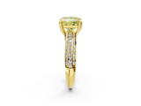 Yellow gold Fancy Yellow Princess  Cut Pave Diamond Engagement Ring with Channel Set Band and Four-Prong Setting_2