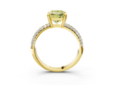 Yellow gold Fancy Yellow Princess  Cut Pave Diamond Engagement Ring with Channel Set Band and Four-Prong Setting_3
