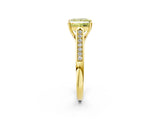 Yellow gold Fancy Yellow Princess Cut Solitaire Cathedral Diamond Engagement Ring with Channel-Set Band and Four-Prong Setting_5