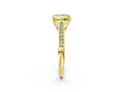 Yellow gold Fancy Yellow Princess Cut Solitaire Cathedral Diamond Engagement Ring with Channel-Set Band and Four-Prong Setting_5