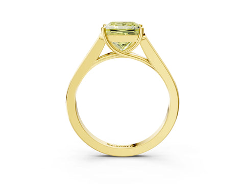 Yellow gold Fancy Yellow Princess Cut Solitaire Cathedral Diamond Engagement Ring with Channel-Set Band and Four-Prong Setting_6