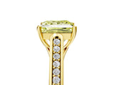 Yellow gold Fancy Yellow Princess Cut Solitaire Cathedral Diamond Engagement Ring with Channel-Set Band and Four-Prong Setting_8