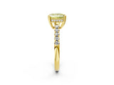 Yellow gold Fancy Yellow Princess Cut Solitaire Diamond Engagement Ring with Pavé Band and Six-Prong Setting_14