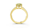 Yellow gold Fancy Yellow Princess Cut Solitaire Diamond Engagement Ring with Pavé Band and Six-Prong Setting_15