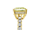 Yellow gold Fancy Yellow Princess Cut Solitaire Diamond Engagement Ring with Pavé Band and Six-Prong Setting_17