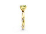 Yellow gold Fancy Yellow Princess Cut Solitaire Diamond Engagement Ring with Twisted Pave Band and Four-Prong Setting_5
