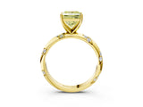 Yellow gold Fancy Yellow Princess Cut Solitaire Diamond Engagement Ring with Twisted Pave Band and Four-Prong Setting_6