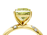 Yellow gold Fancy Yellow Princess Cut Solitaire Diamond Engagement Ring with Twisted Pave Band and Four-Prong Setting_7