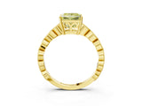 Yellow gold Fancy Yellow Princess Cut Solitaire Diamond Ring with Infinity Twist Band and Four-Prong Setting_3