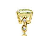 Yellow gold Fancy Yellow Princess Cut Solitaire Diamond Ring with Infinity Twist Band and Four-Prong Setting_5
