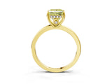 Yellow gold Fancy Yellow Princess Cut Solitaire Diamond Ring with Prong Setting and Plain Band_3